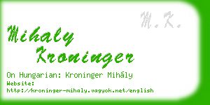 mihaly kroninger business card