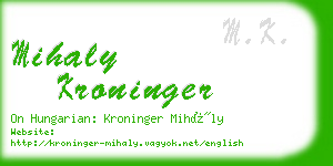 mihaly kroninger business card
